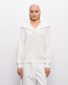 Brunello Cucinelli Свитер цвета айвори с цепочкой мониль M19253202