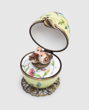 Fanex France Зеленое музыкальное фарфоровое яйцо OPPAVERTANIS