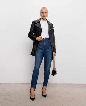 Thierry Mugler Сині джинси зі штрипками 26F6PA05342037