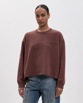 Maison Margiela MM6 Коричневий світшот з принтом логотипа S52GU0260M25025