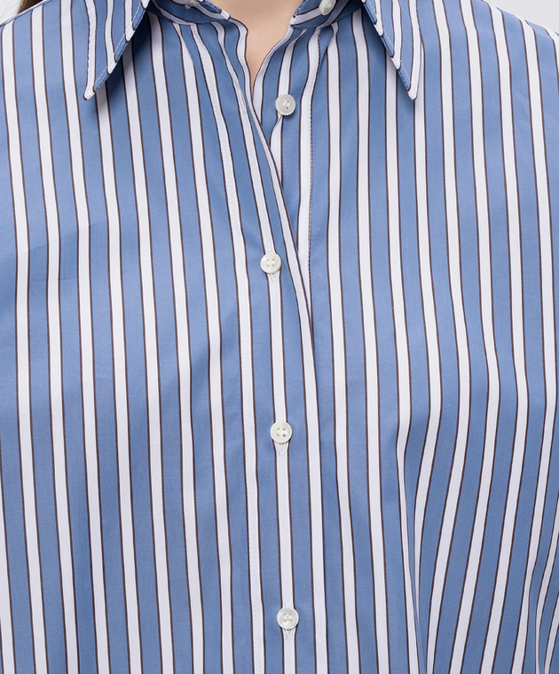 Brunello Cucinelli Синя сорочка в смужку MH749MX706 зображення 5