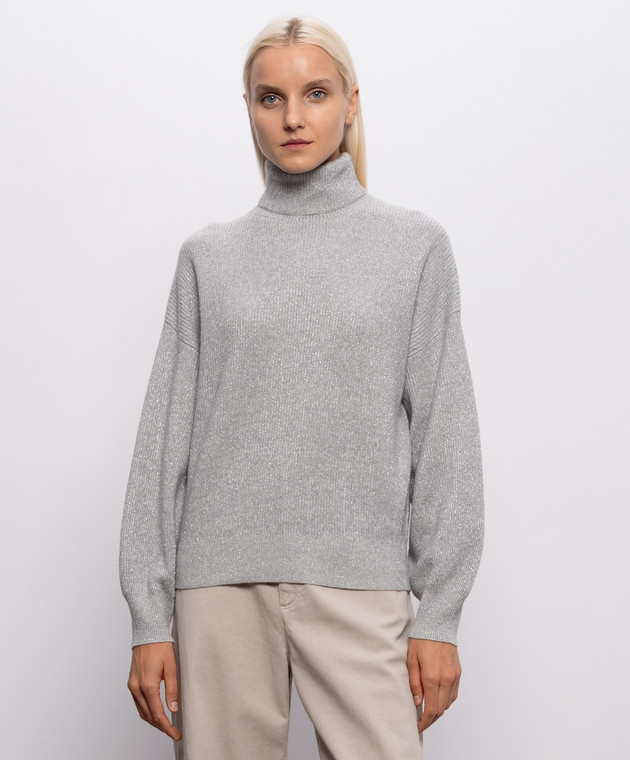 Brunello Cucinelli Серый свитер с кашемиром M1E224744 изображение 3