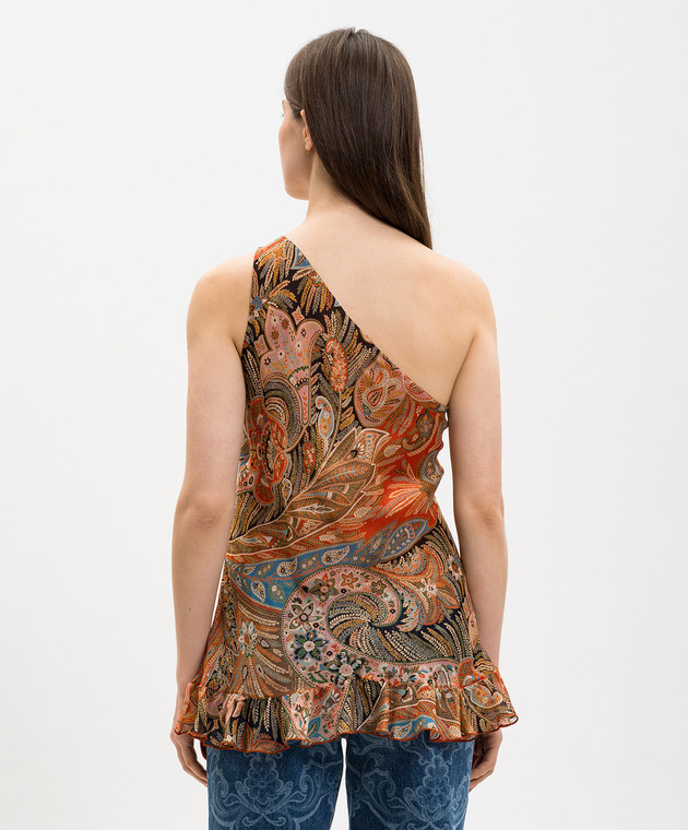 Etro Топ із шовку на одне плече WRJA016699SA1R9 зображення 4