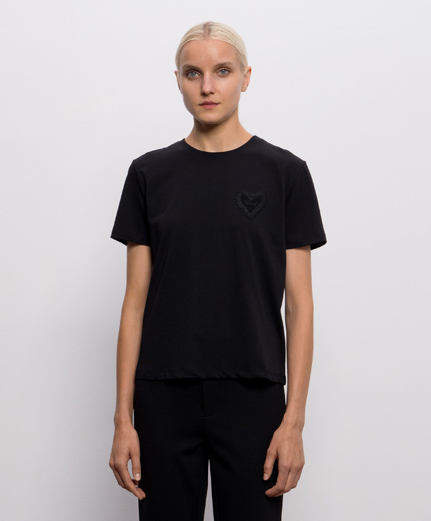 Twinset Черная футболка с нашивкой логотипа 262TP2302 изображение 3