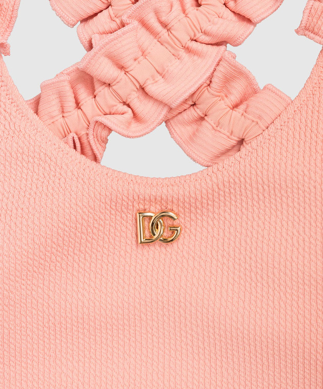 Dolce&Gabbana Детский розовый купальник с рюшами L5J871ON0CA26 изображение 3