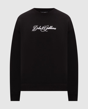 Dolce&Gabbana Черный свитшот с вышивкой логотипа G9AHSZG7P9M