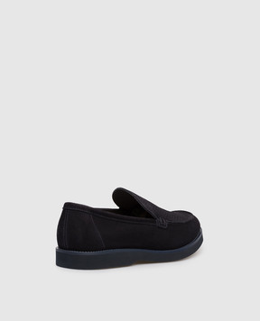 Doucal's Сині замшеві лофери з перфорацією DU3534POTEUY009