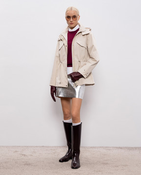 Yves Salomon Army Бежевая укороченная парка 26EFV00672L02W