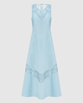 Twinset Блакитна сукня з вишивкою рішельє 261TT2032