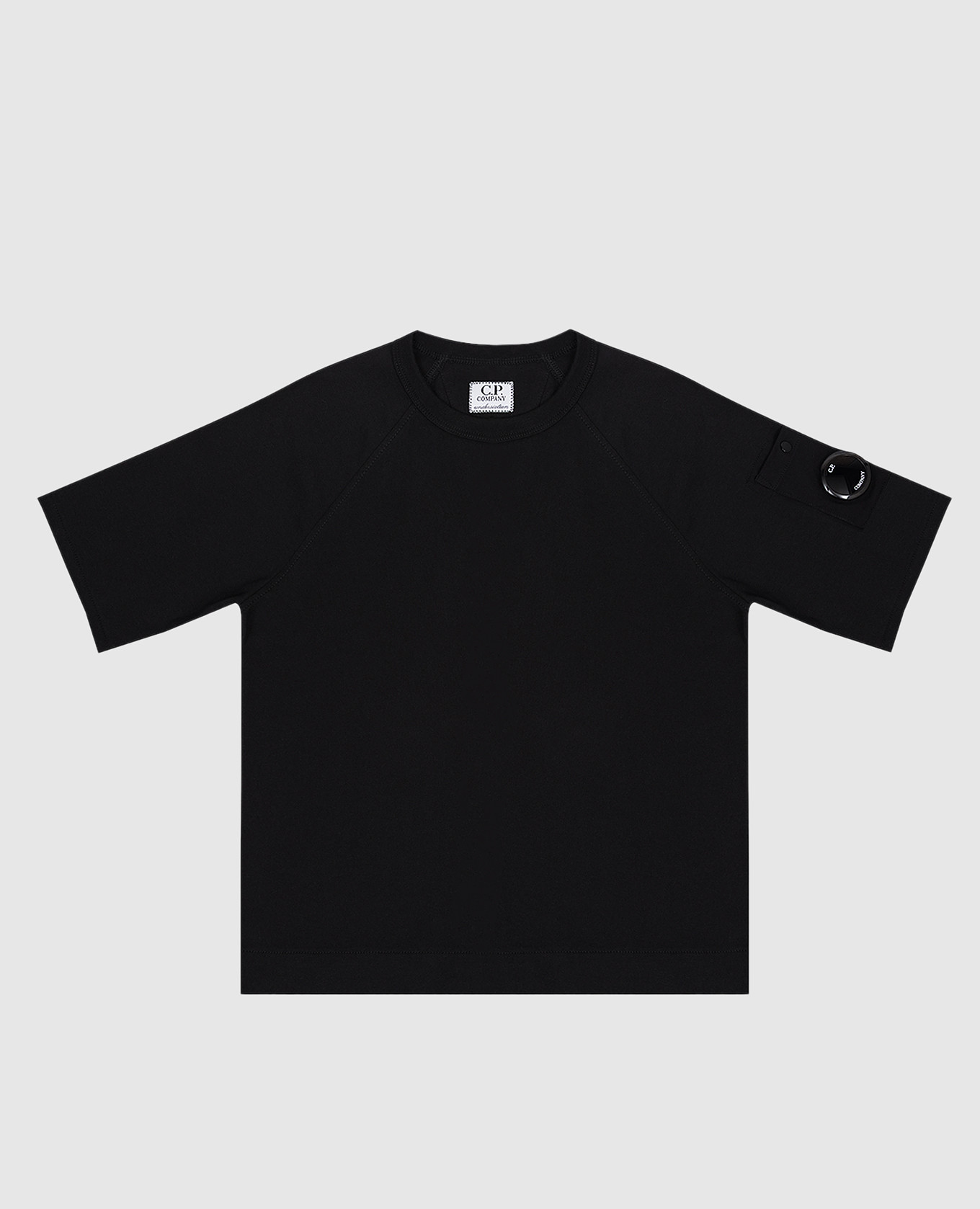 Детская черная футболка с патчем логотипа