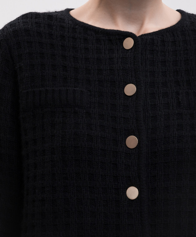 Allude Чорний кардиган з вовни та кашеміру з фактурним візерунком 26517113 зображення 5