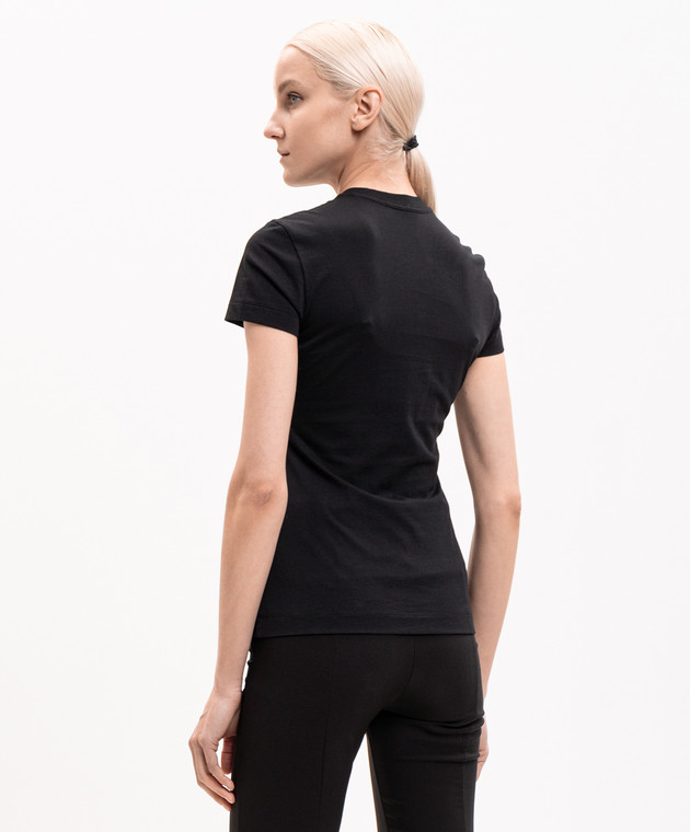 Off-White Чорна футболка Double Eagle з кристалами Swarovski 29A00308T зображення 4