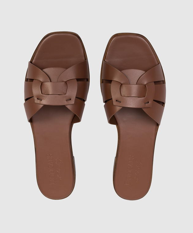 Doucal's Коричневі шкіряні шльопанці DD8696DEGNUF073 зображення 4