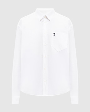 Ami Paris Біла сорочка з вишивкою емблеми HSH822CO0031