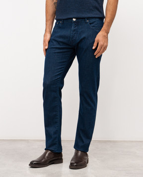 MooRER Сині джинси PAVEL з патчем логотипа PAVEL919WASHINGW1