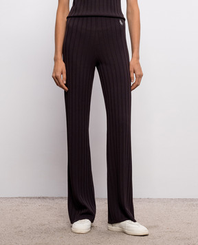 Sporty & Rich Коричневые брюки в рубчик PA049711302BR29