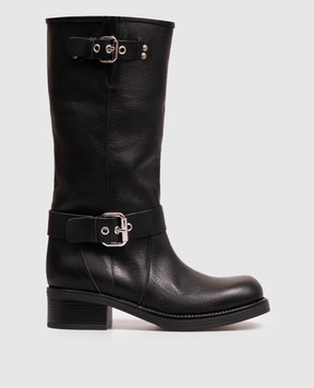 Max Mara Weekend Черные кожаные сапоги ADDOBBO WKAADDOBBO