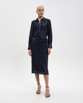 Peserico Синя спідниця з паєтками E0532106807