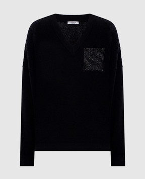 Peserico Чорний пуловер з вовни, шовку і кашеміру S99061F129018C