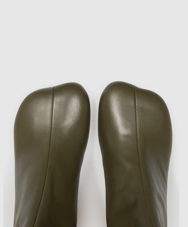 Maison Margiela MM6 Шкіряні ботильйони кольору хакі S59WU0235P3628 зображення 4