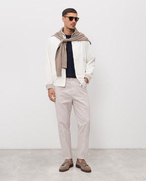 Brunello Cucinelli Синя в'язана футболка з льоном M2L707800