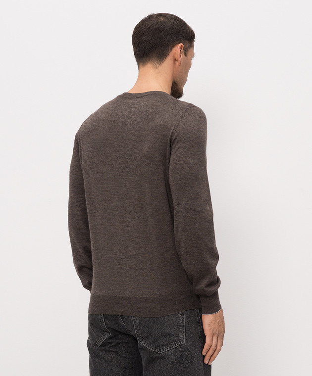 Brunello Cucinelli Джемпер коричневого кольору з вовни та кашеміру M2400100 зображення 4