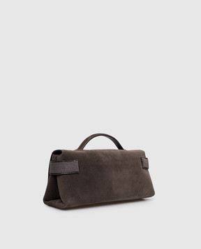 Brunello Cucinelli Коричневий замшевий клатч з ланцюжком моніь MBDLB2815P