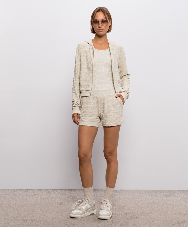 Off-White Бежевый топ в логотип шаблон 29A00710T изображение 2