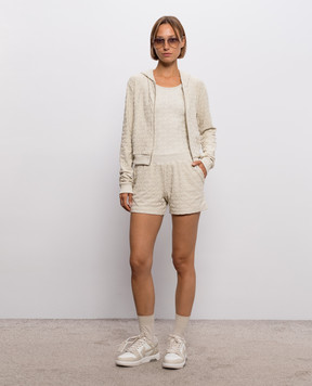 Off-White Бежевая спортивная куртка в логотипе шаблон 29E00709T