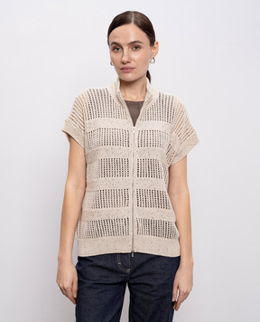 Peserico Бежевий жилет з паєтками S99123F0509110