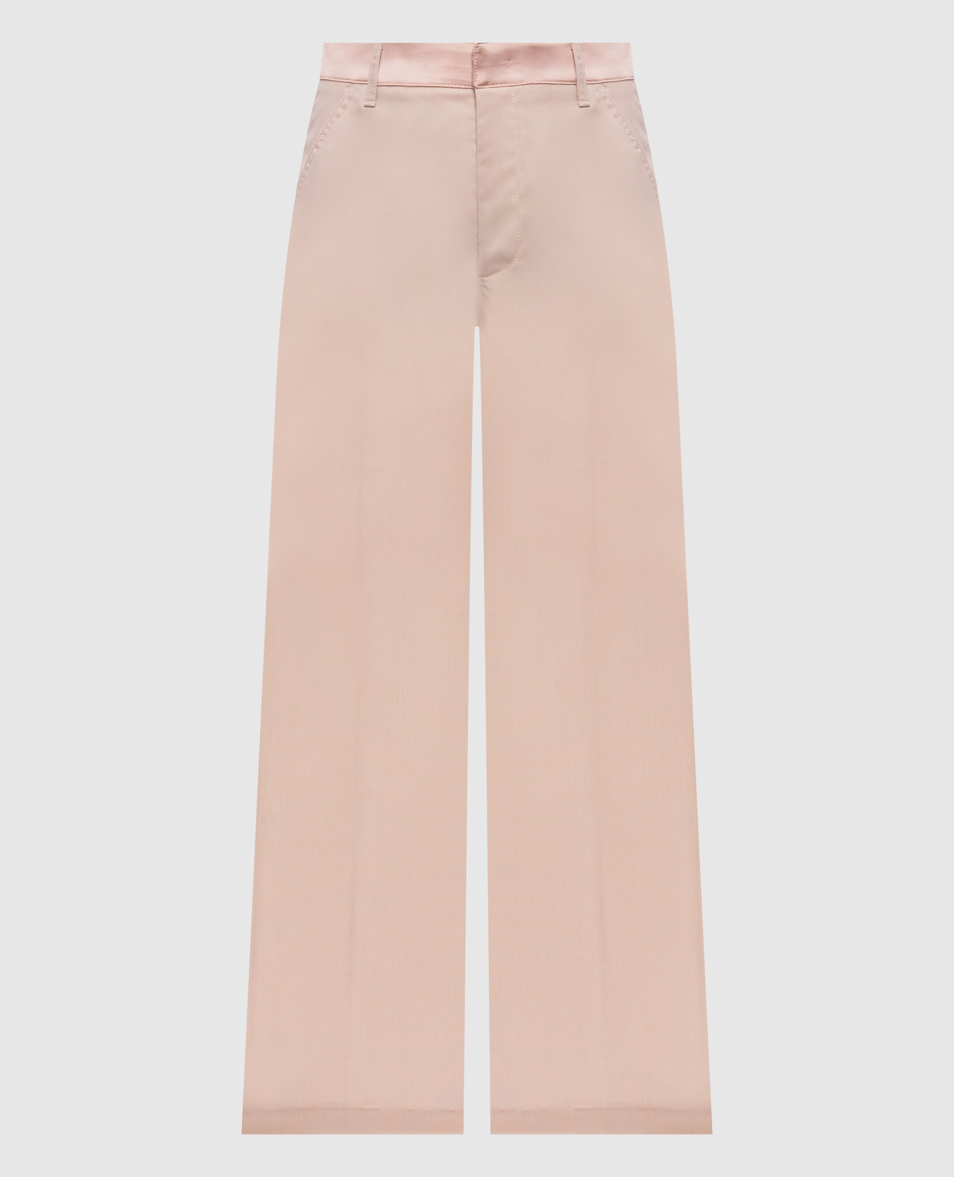 

Бежевые брюки клеш с шерстью, Бежевый, Брюки клеш