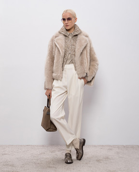 Brunello Cucinelli Бежевая рубашка с цепочкой мониль M0091MY826