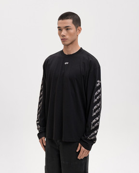 Off-White Черный лонгслив Chain Arrow Diagonal 44MAB09CS26J001