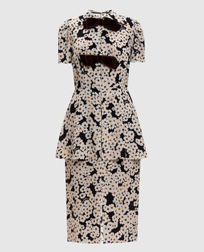 Valentino Белое платье из шелка в цветочный принт 8B3VAJ809WW