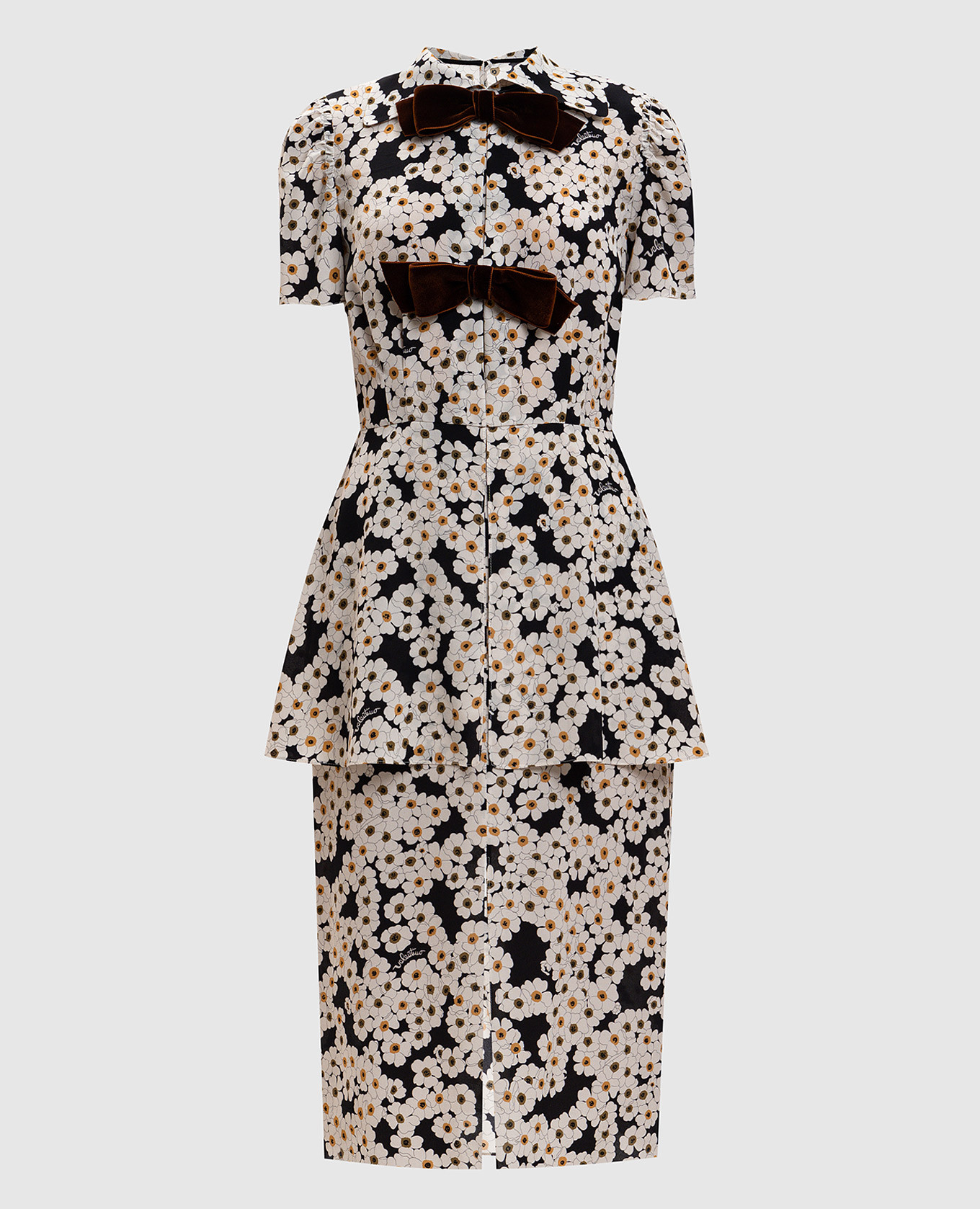 

Белое платье из шелка в цветочный принт, Белый, Повседневные платья