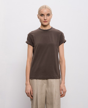Brunello Cucinelli Коричневий топ з ланцюжком моніль M0T18BD200