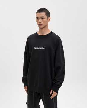 Off-White Чорний світшот з вишивкою Script Arrow 44MBA054S26F001