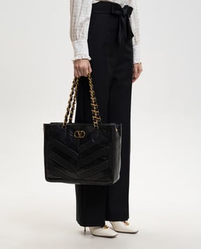 Valentino Черная кожаная сумка-тоут Laseine 8W2B0T12PSN