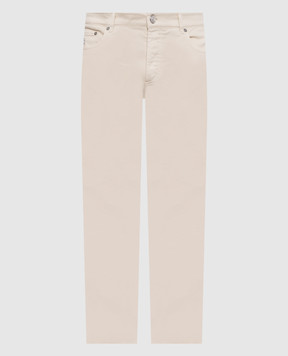 Brunello Cucinelli Бежевые джинсы с патчем логотипа M277PD3210