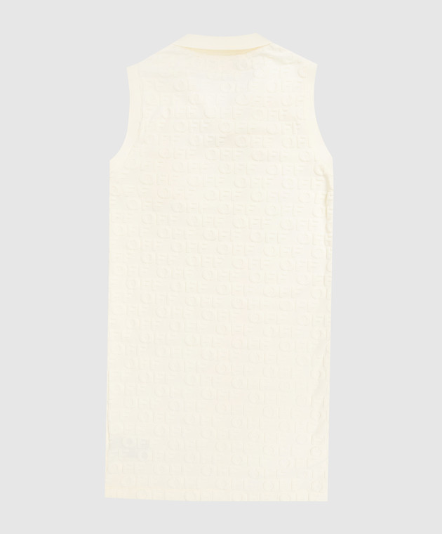 Off-White Дитяча жовта сукня-поло з фактурним логотипом 44GDH009S26J001 зображення 2