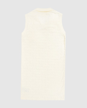 Off-White Дитяча жовта сукня-поло з фактурним логотипом 44GDH009S26J001