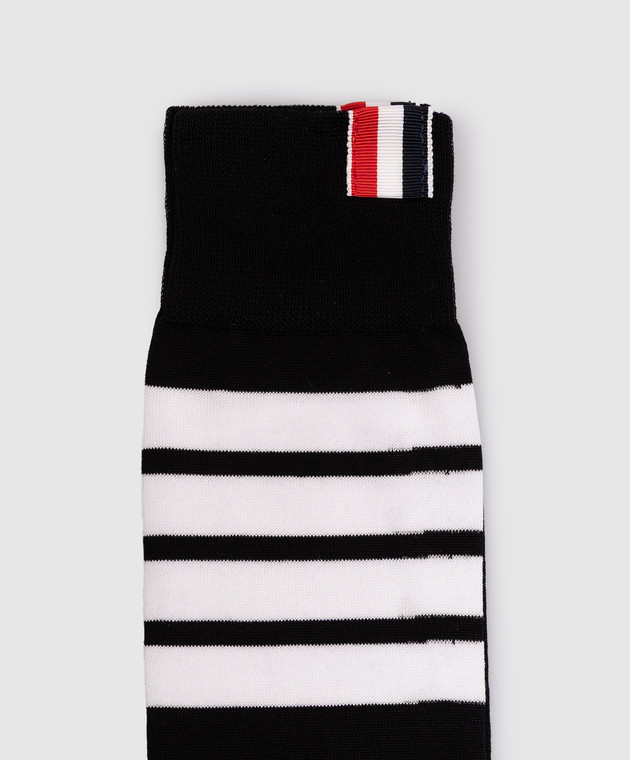 Thom Browne Черные носки с брендовыми полосками MAS023B01690 изображение 3