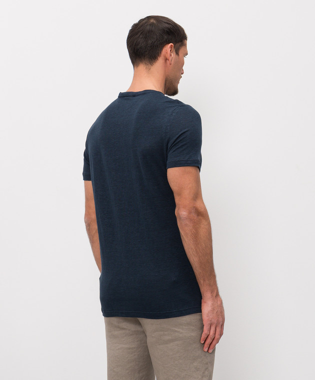 MooRER Синяя футболка MIKE из льна MIKELI1 изображение 3