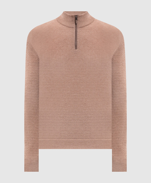 Canali Бежевый свитер из шерсти и кашемира MK02547C1216