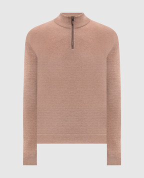 Canali Бежевый свитер из шерсти и кашемира MK02547C1216