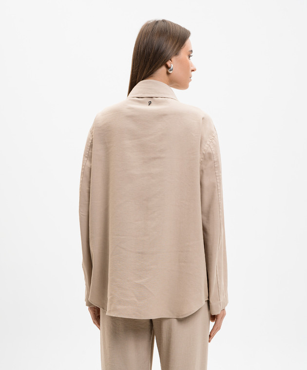 Dondup Бежевая рубашка DC494IF0049DXXX изображение 4