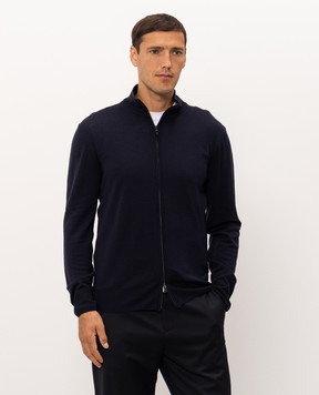Canali Кардиган из шерсти синего цвета MK01149C0022