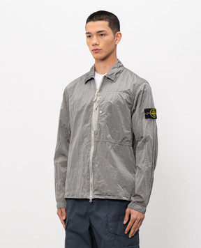 Stone Island Вітровка кольору хакі з патчем логотипа L1S151200038S0019
