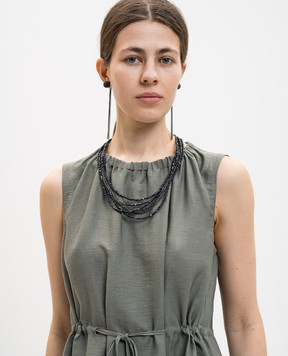 Peserico Синє багатошарове намисто з кристалами та ланцюжком моніль S35516C0CC814