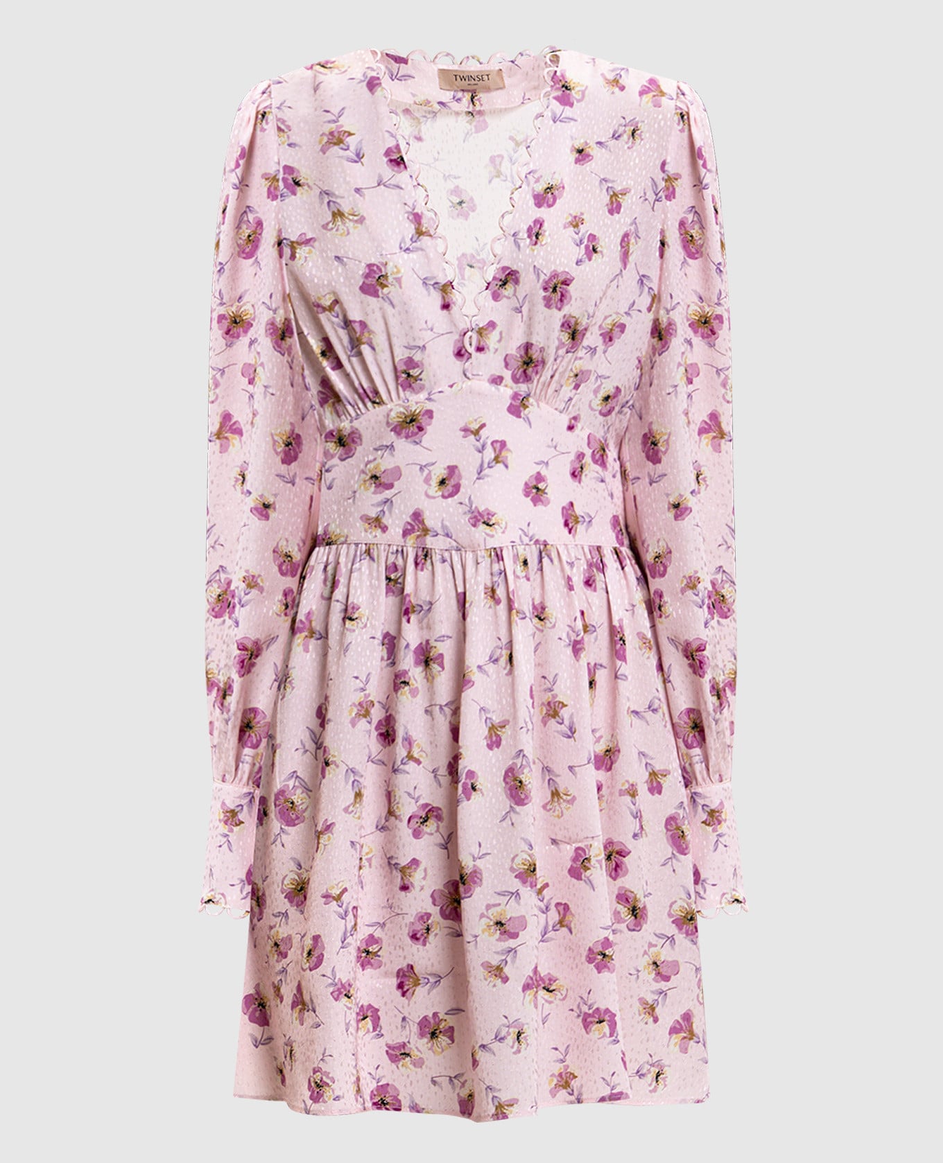 Розовое платье в принт